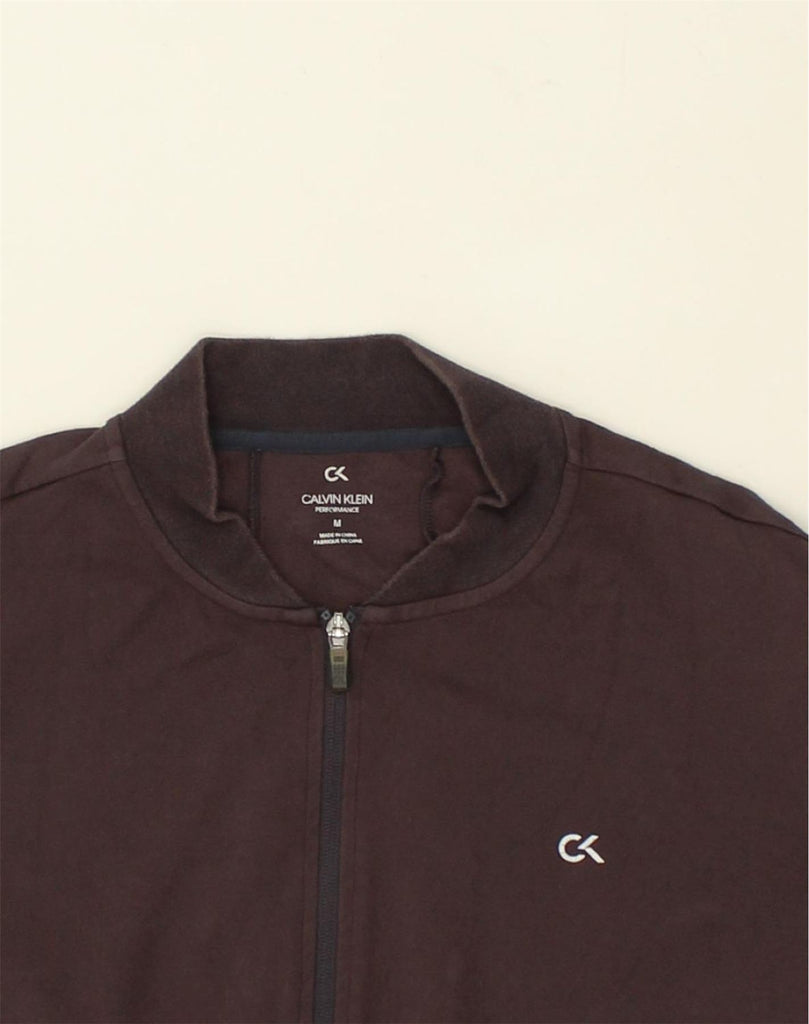 CALVIN KLEIN Mens Graphic Tracksuit Top Jacket Medium Brown Viscose | Vintage Calvin Klein | Thrift | Second-Hand Calvin Klein | Used Clothing | Messina Hembry 