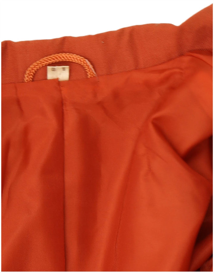 NINO Womens Double Breasted Blazer Jacket UK 16 Large Orange Polyester