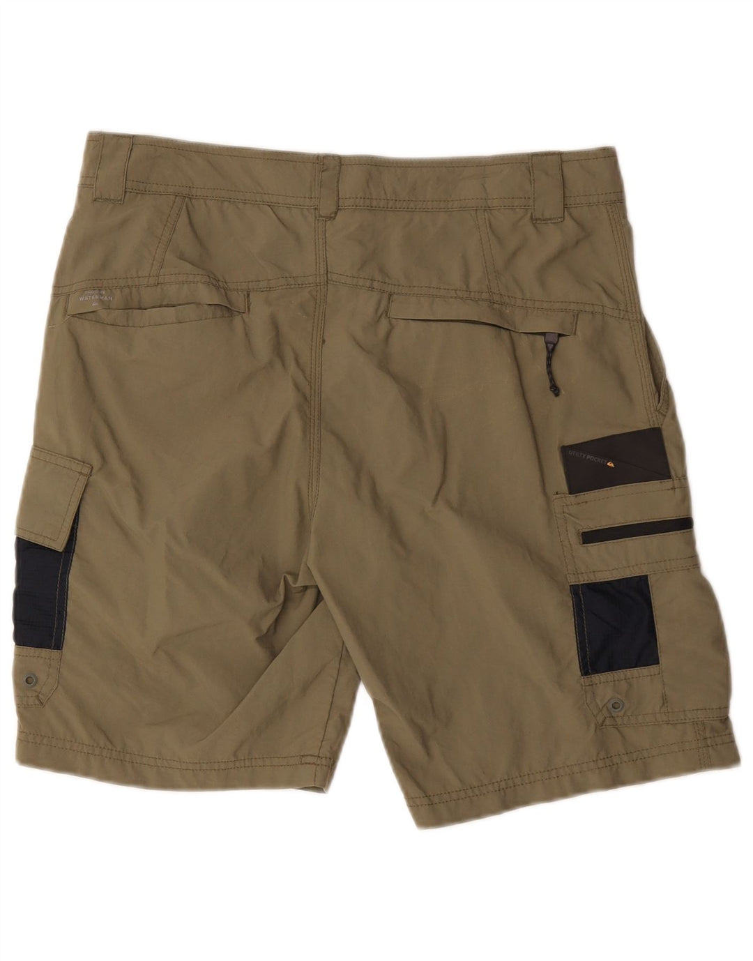 Quiksilver Mens Cargo Swimming Shorts Medium Khaki Polyester