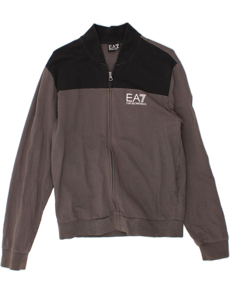 EMPORIO ARMANI Womens Tracksuit Top Jacket UK 14 Medium Grey Colourblock Vintage Emporio Armani and Second-Hand Emporio Armani from Messina Hembry 