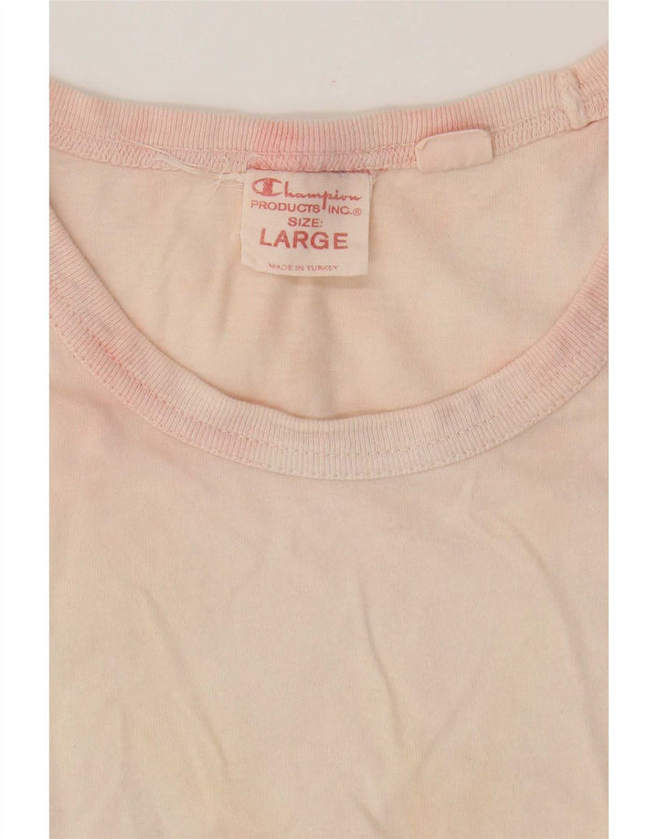 Champion Mens T-Shirt Top Large Pink Tie Dye