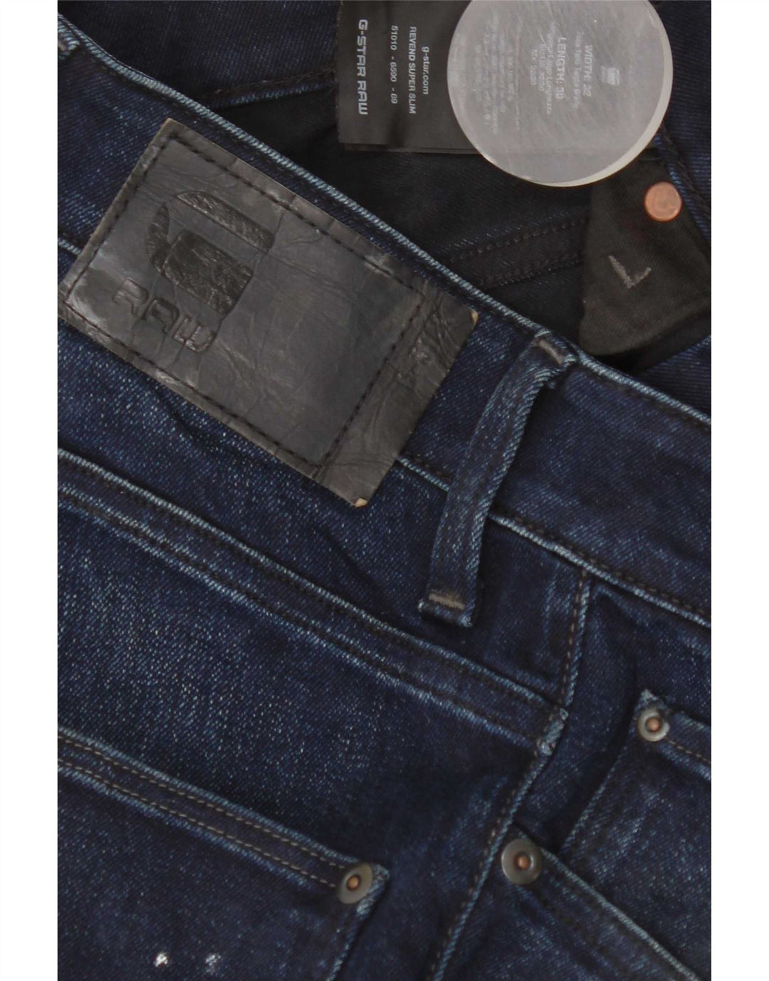 G-Star Mens Revend Slim Jeans W32 L30 Navy Blue Cotton