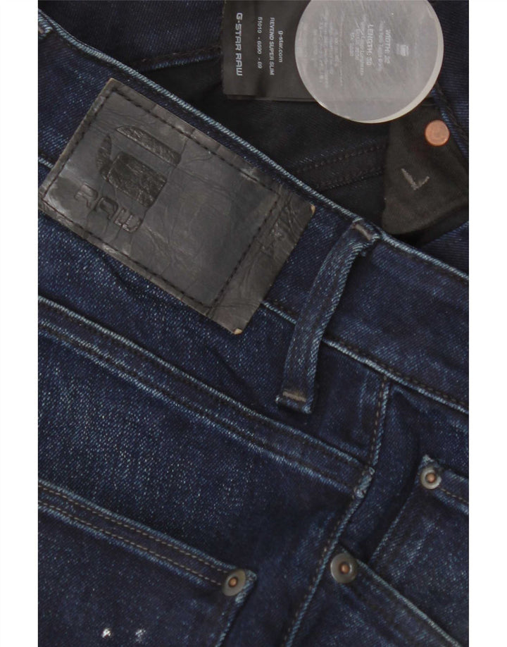 G-Star Mens Revend Slim Jeans W32 L30 Navy Blue Cotton