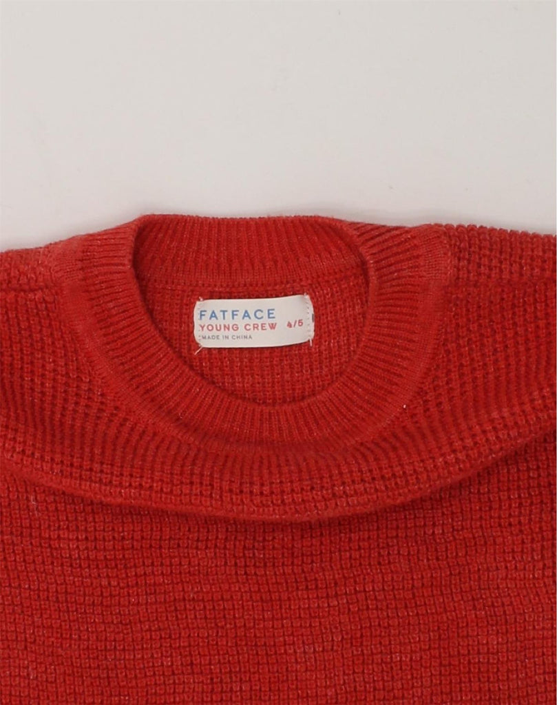 FAT FACE Girls Crew Neck Jumper Sweater 4-5 Years Red Polyester | Vintage Fat Face | Thrift | Second-Hand Fat Face | Used Clothing | Messina Hembry 