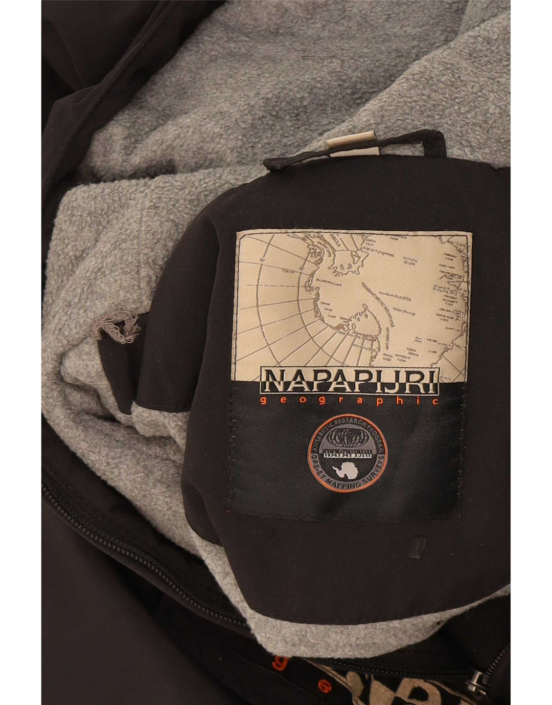 Napapijri Mens Graphic Hooded Anorak Jacket UK 38 Medium Black Polyamide