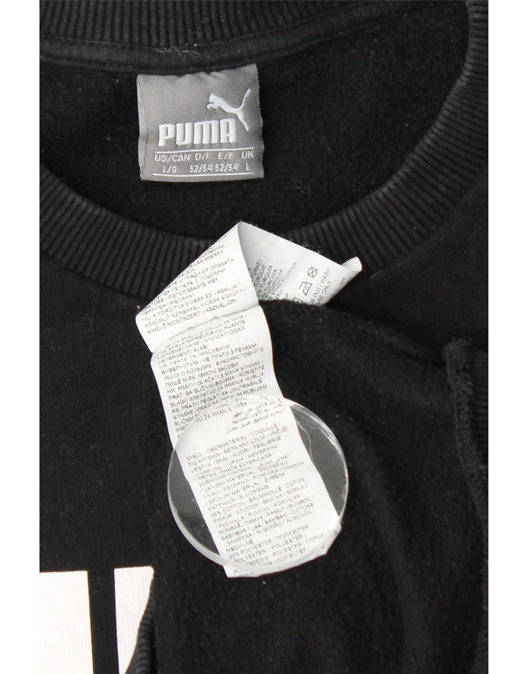 PUMA Mens Graphic Sweatshirt Jumper Large Black Cotton