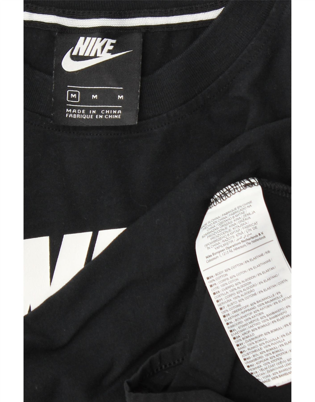 Nike Womens Graphic Bodysuit UK 12 Medium Black Cotton
