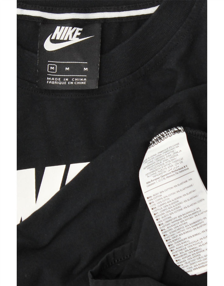 Nike Womens Graphic Bodysuit UK 12 Medium Black Cotton