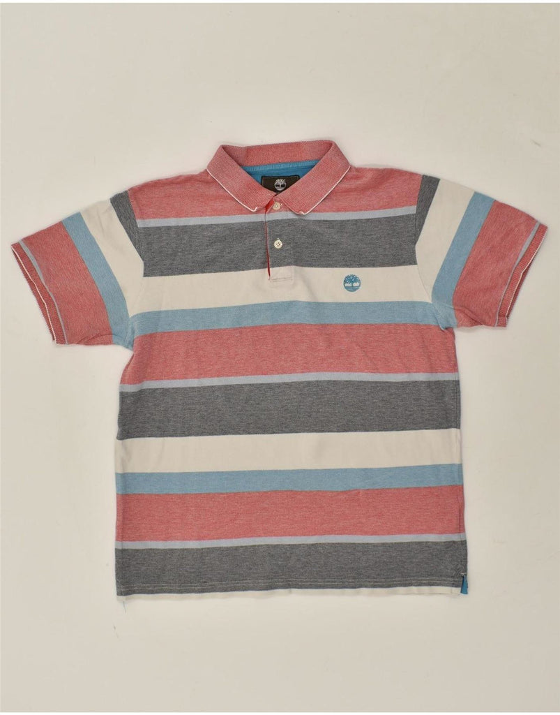 TIMBERLAND Mens Polo Shirt Large Multicoloured Striped Cotton Vintage Timberland and Second-Hand Timberland from Messina Hembry 