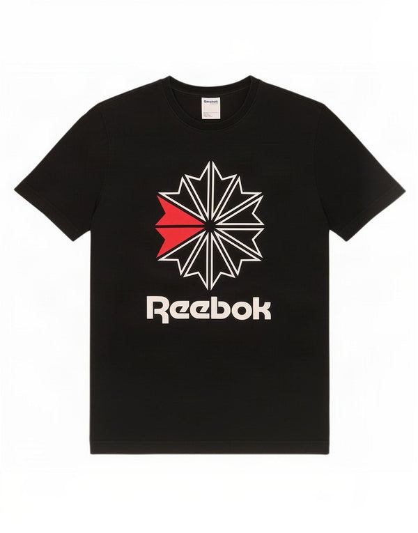 Reebok Mens Graphic T-Shirt Top Medium Black