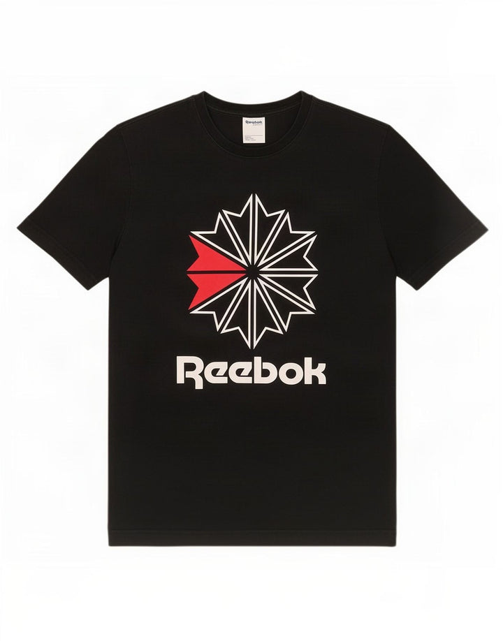 Reebok Mens Graphic T-Shirt Top Medium Black