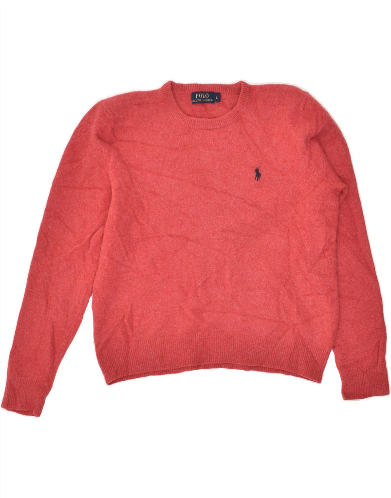 POLO RALPH LAUREN Womens Crew Neck Jumper Sweater UK 16 Large Red | Vintage Polo Ralph Lauren | Thrift | Second-Hand Polo Ralph Lauren | Used Clothing | Messina Hembry 