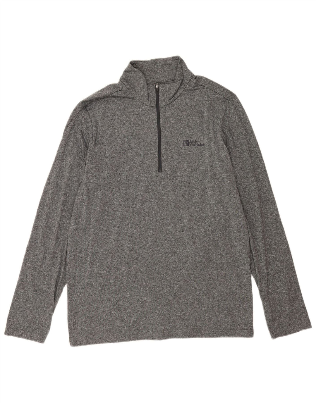 Jack Wolfskin Mens Zip Neck Pullover Tracksuit Top UK 42 Large Grey