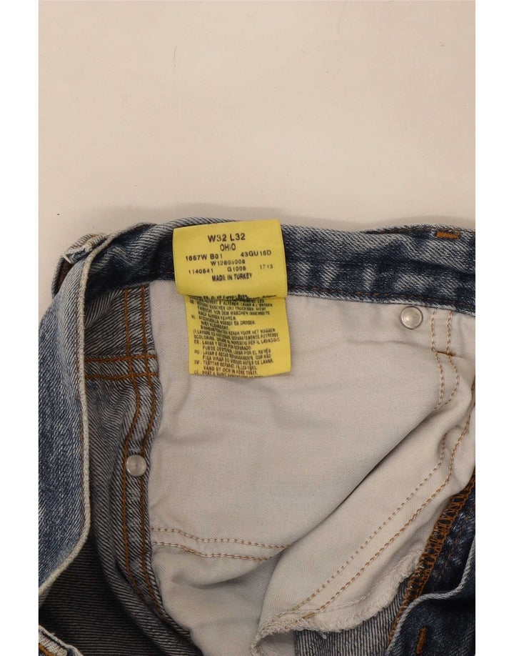 Wrangler Mens Ohio Straight Jeans W32 L32 Blue Cotton