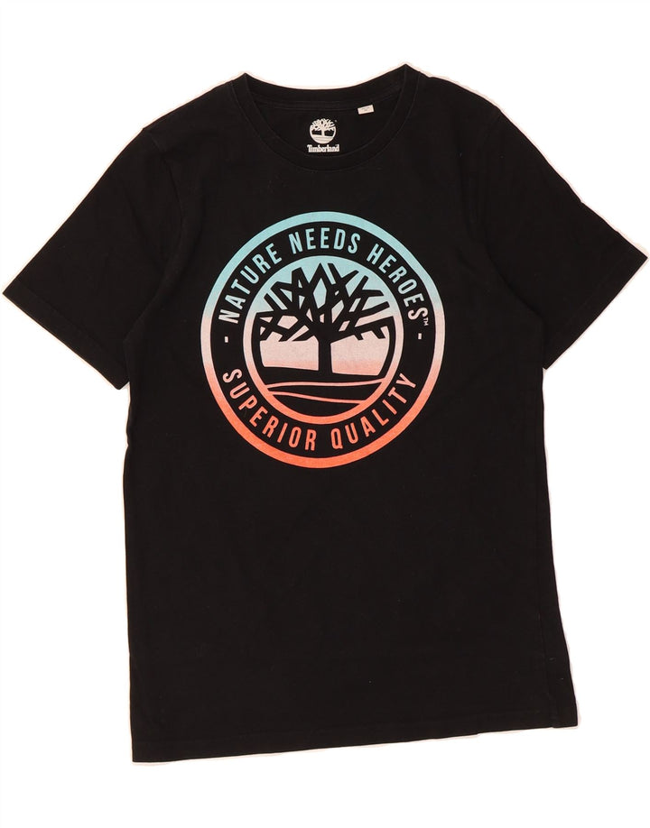 TIMBERLAND Boys Graphic T-Shirt Top 15-16 Years Medium Black Cotton Vintage Timberland and Second-Hand Timberland from Messina Hembry 