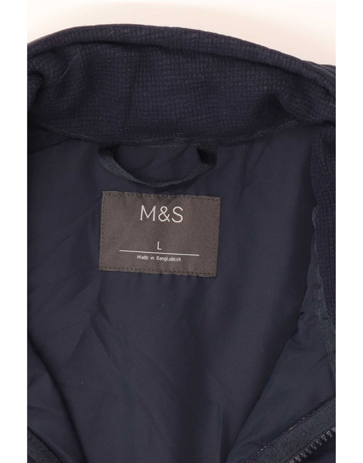 Marks & Spencer Mens Tracksuit Top Jacket Large Navy Blue Colourblock