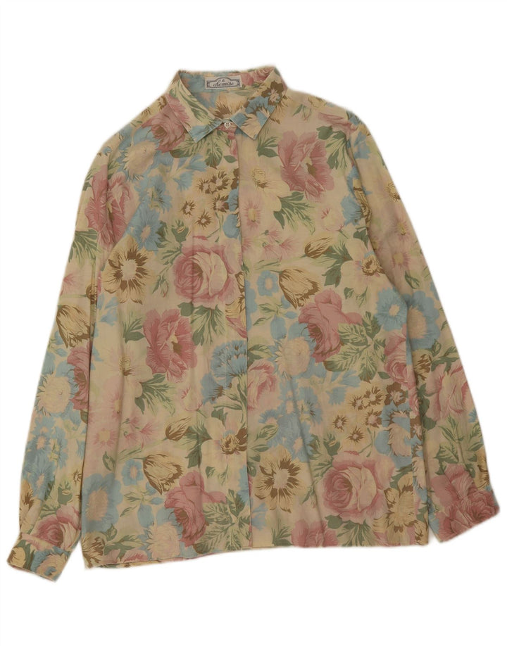 VINTAGE Womens Shirt UK 16 Large Multicoloured Floral