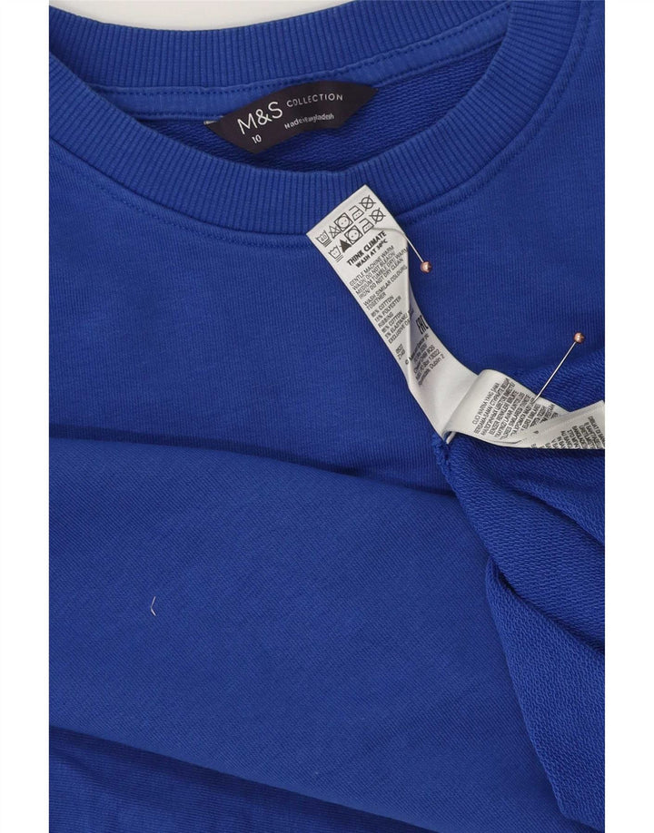 Marks & Spencer Womens Oversized Sweatshirt Jumper UK 10 Small Blue Cotton