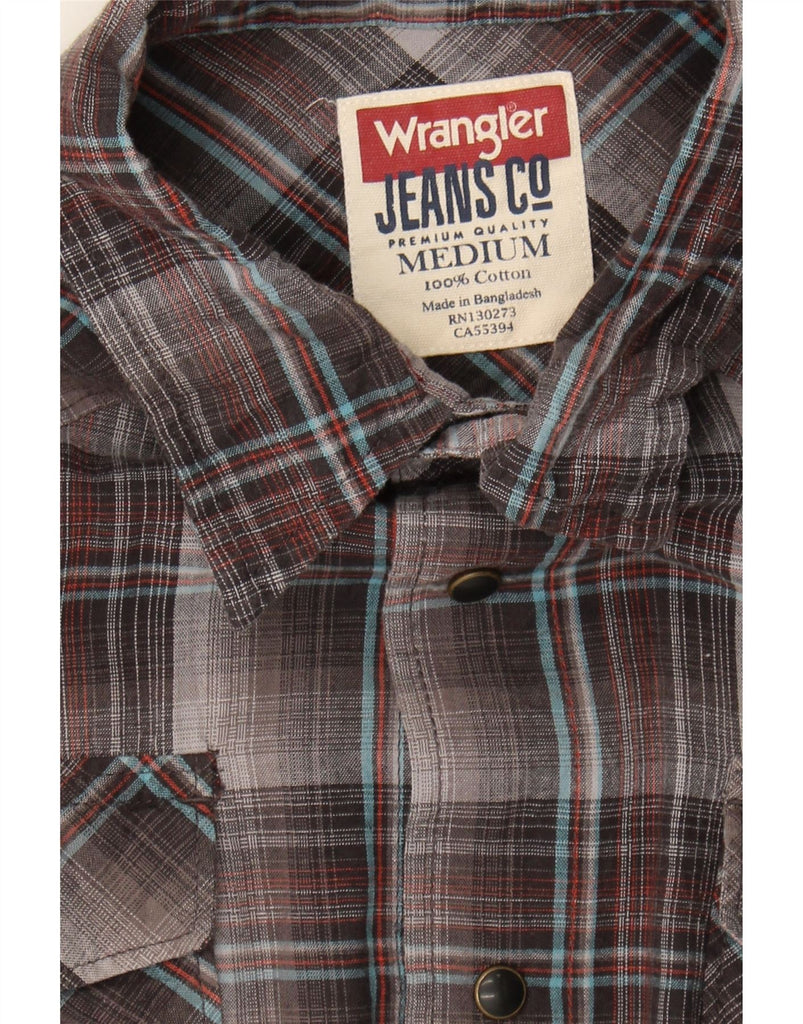 WRANGLER Mens Shirt Medium Grey Check Cotton Vintage Wrangler and Second-Hand Wrangler from Messina Hembry 