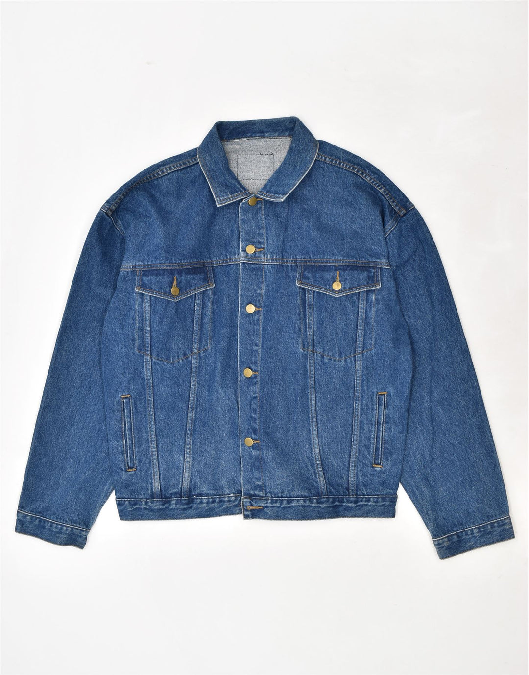 VINTAGE Mens Denim Jacket UK 40 Large Blue Cotton