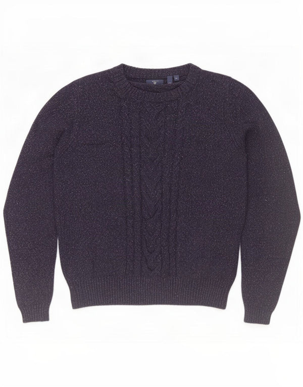 Gant Womens Boat Neck Jumper Sweater UK 18 XL Navy Blue Flecked Alpaca Wool