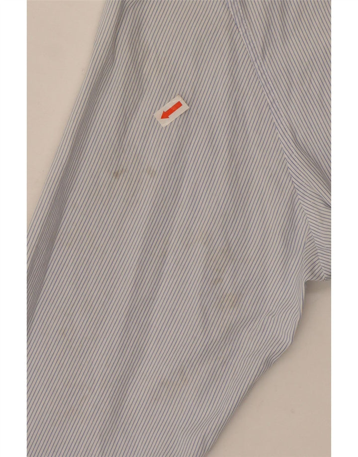 Reiss Mens Slim Fit Shirt Medium Blue Striped Cotton