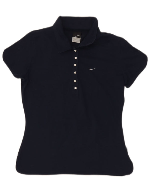 Nike Womens Dri Fit Polo Shirt UK 14/16 Large Navy Blue