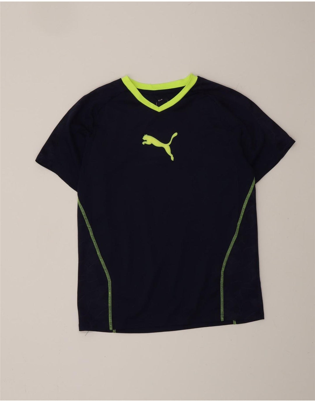 PUMA Womens Graphic T-Shirt Top Medium Navy Blue Polyester