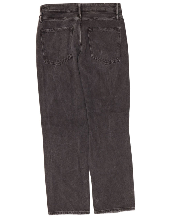 All Saints Womens Alana Distressed Straight Jeans W26 L28 Black Cotton