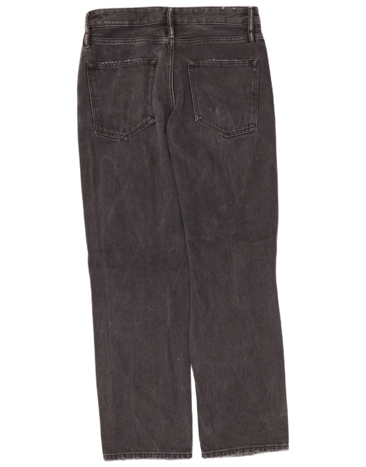 All Saints Womens Alana Distressed Straight Jeans W26 L28 Black Cotton