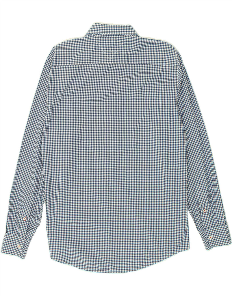 TOMMY HILFIGER Mens New York Fit Shirt Large Navy Blue Gingham Cotton | Vintage Tommy Hilfiger | Thrift | Second-Hand Tommy Hilfiger | Used Clothing | Messina Hembry 