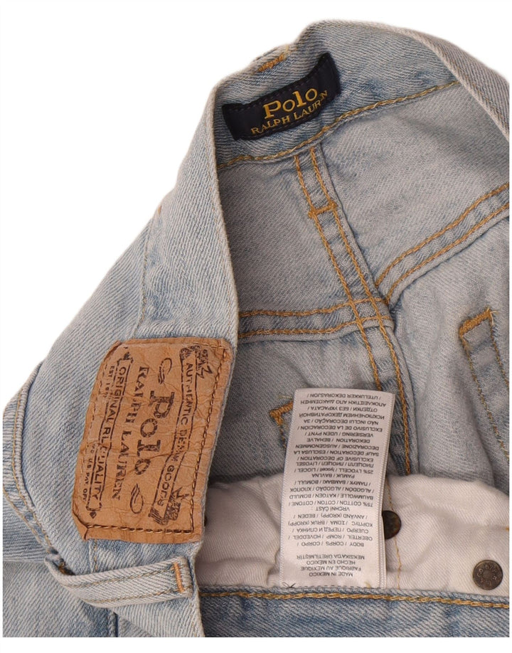 POLO RALPH LAUREN Womens Straight Jeans W26 L26 Blue Patchwork Cotton
