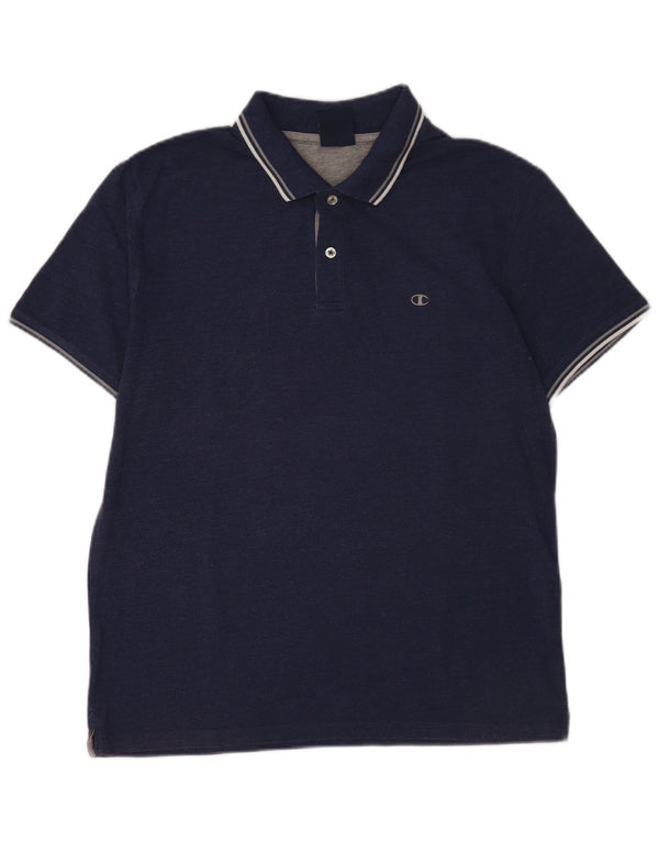 Champion Mens Polo Shirt Large Navy Blue Cotton