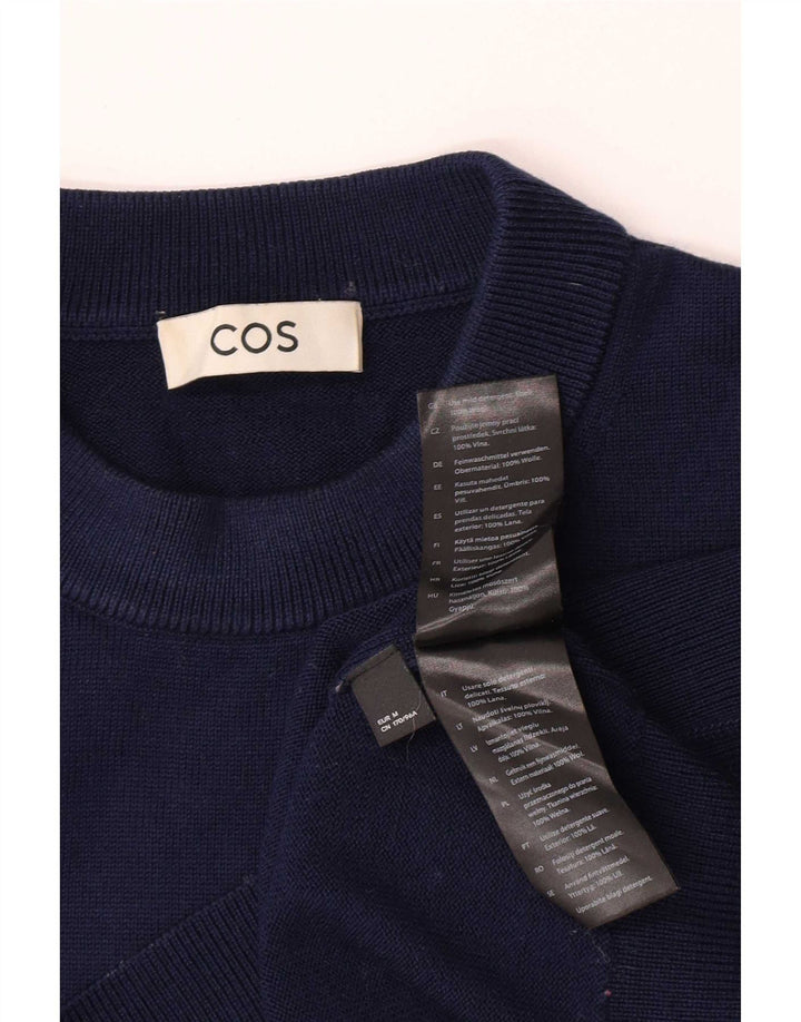 Cos Womens Crew Neck Jumper Sweater Medium Navy Blue Wool