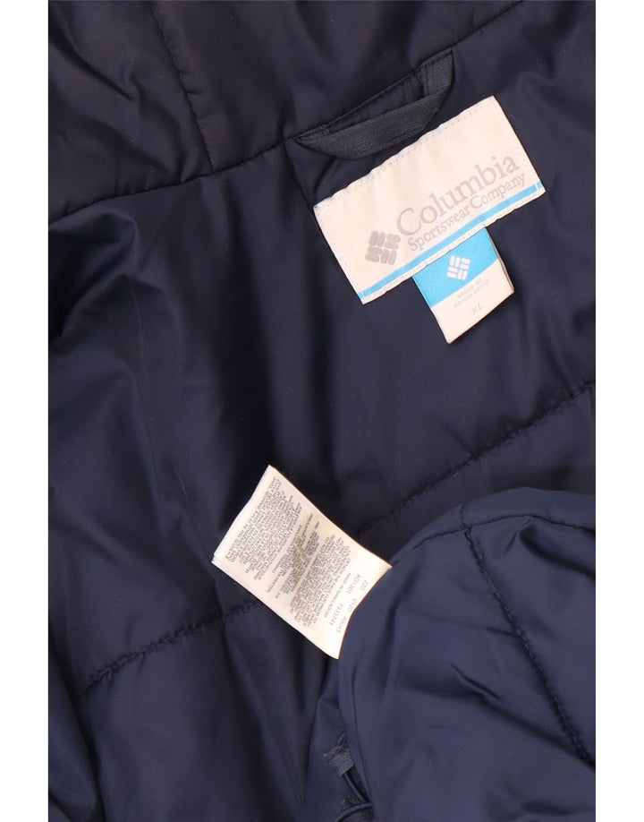 Columbia Mens Hooded Windbreaker Jacket UK 42 XL Navy Blue Polyester