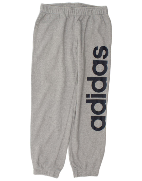 Adidas Mens Climalite Graphic Tracksuit Trousers Joggers Large Grey Cotton