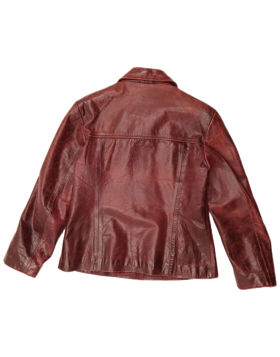 MDK Womens Leather Jacket UK 18 XL Burgundy