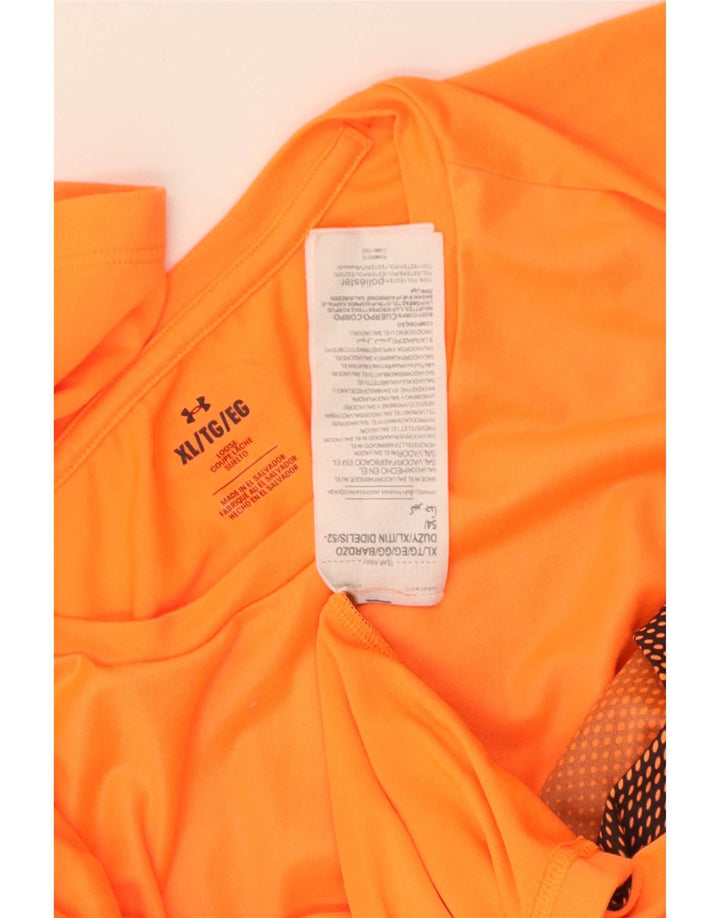 Under Armour Mens T-Shirt Top XL Orange Tie Dye Polyester