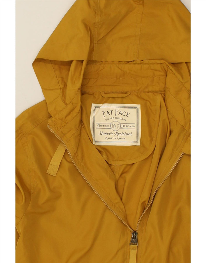 FAT FACE Womens Hooded Rain Jacket UK 10 Small  Yellow Polyester | Vintage Fat Face | Thrift | Second-Hand Fat Face | Used Clothing | Messina Hembry 