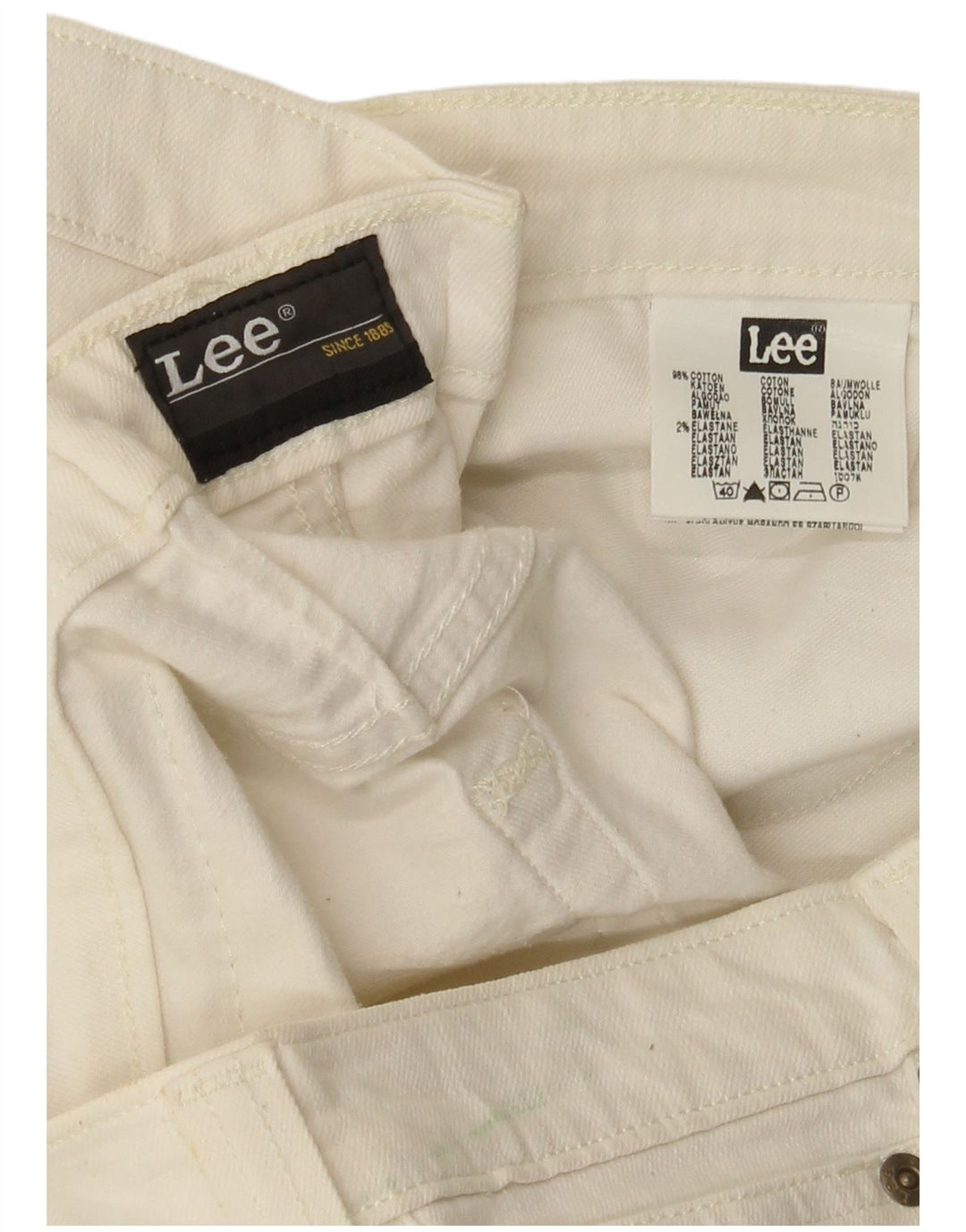 Lee Womens Powell Jeans W36 L33 White Cotton