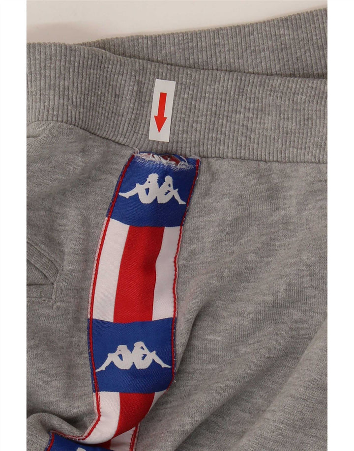 Kappa Mens Graphic Sport Shorts Medium Grey Colourblock Cotton