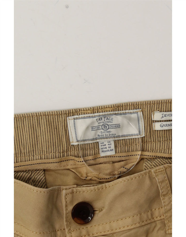FAT FACE Womens Devon Regular Fit Chino Trousers UK 14 Large W32 L26 Beige
