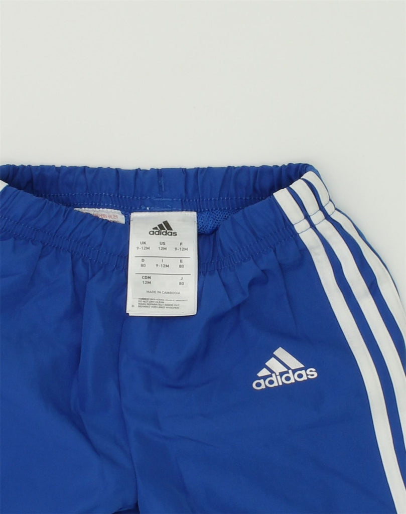 ADIDAS Baby Boys Tracksuit Trousers 9-12 Months Blue Polyester | Vintage Adidas | Thrift | Second-Hand Adidas | Used Clothing | Messina Hembry 