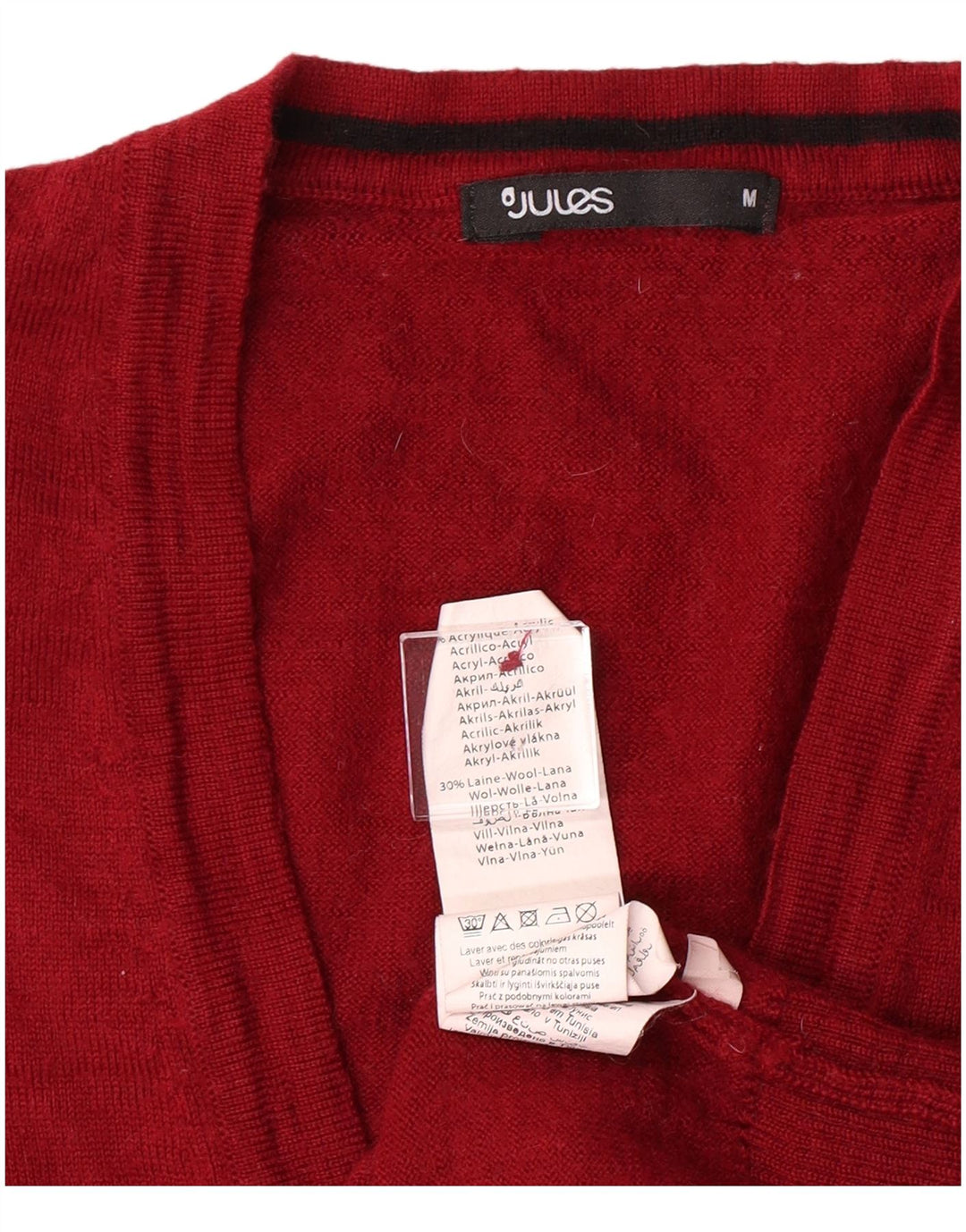JULES Womens Cardigan Sweater UK 12 Medium Burgundy Acrylic