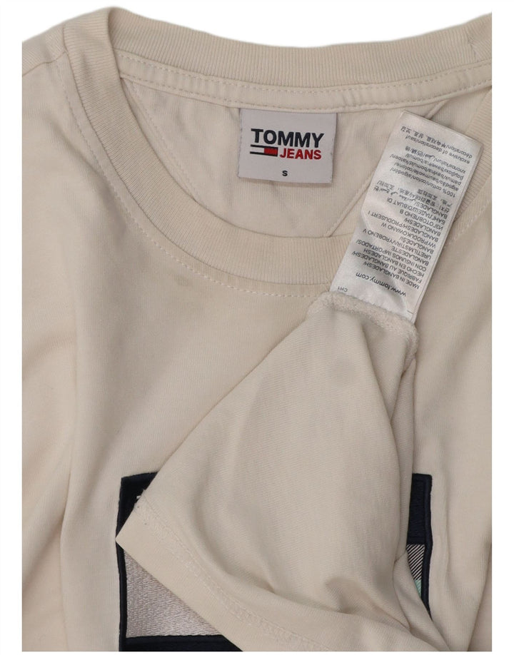 TOMMY HILFIGER Mens Graphic T-Shirt Top Small White Cotton