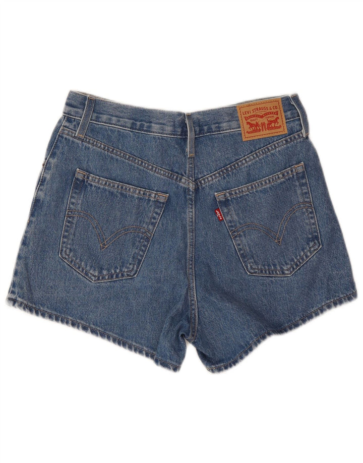 Levi's Womens Mom High Waist Denim Shorts W28 Medium Blue Cotton