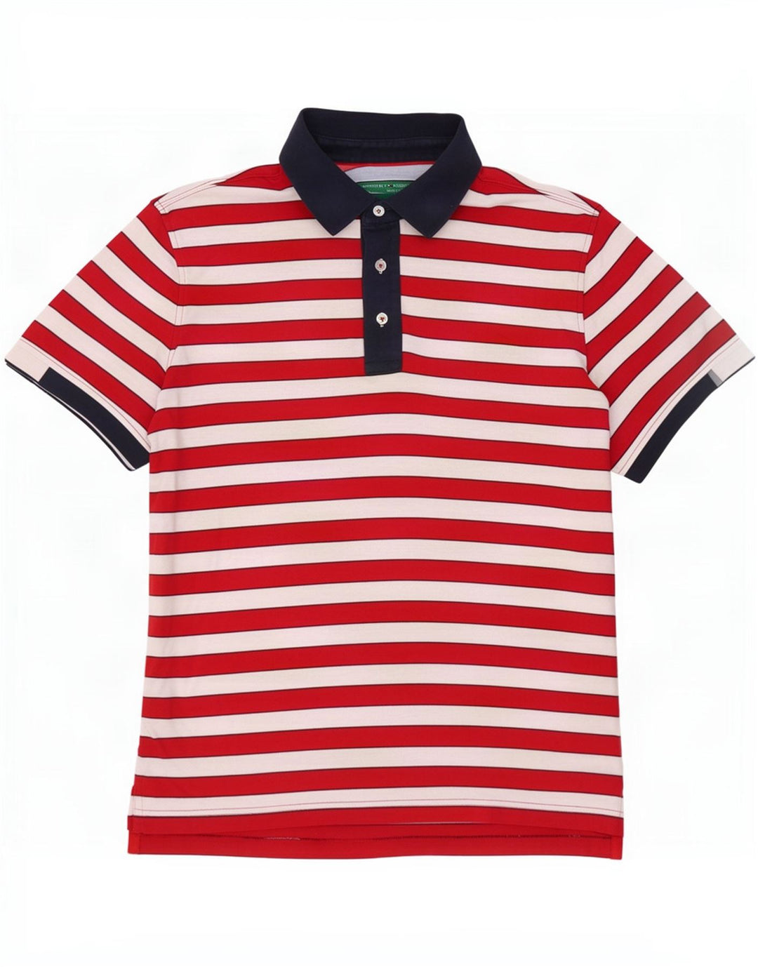Tommy Hilfiger Mens Rugby Polo Shirt Medium Red Striped Cotton