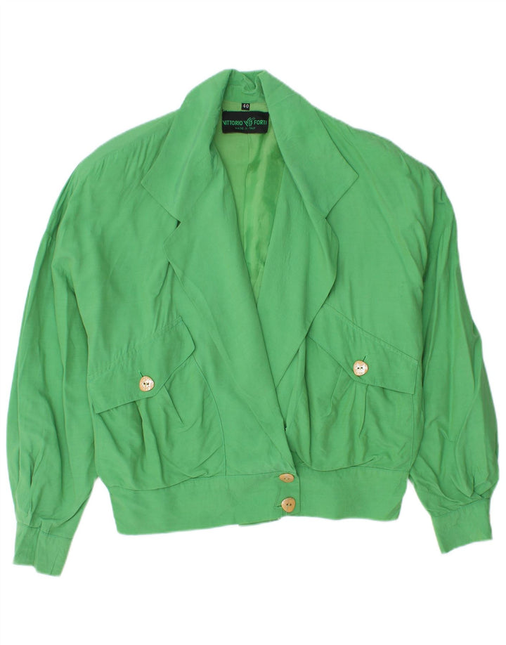 Vittorio Forti Womens 2 Button Oversized Blazer Jacket IT 40 Small Green