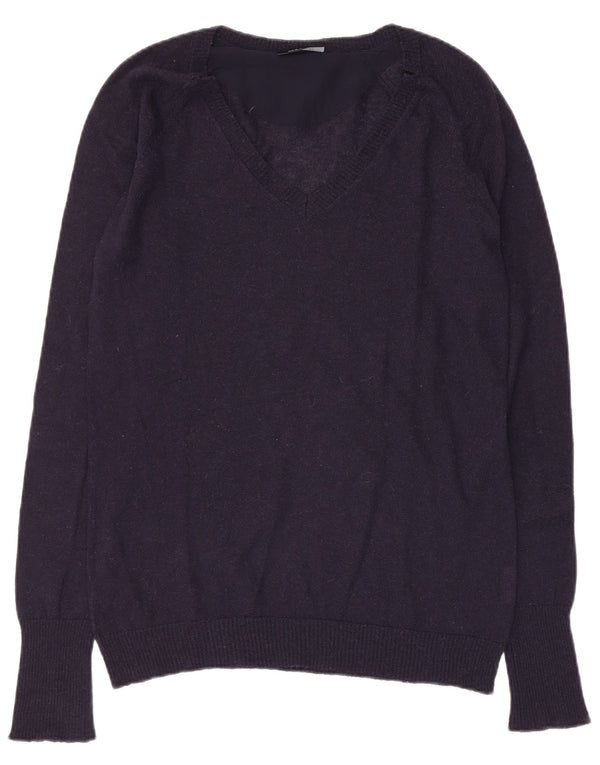 Max & Co. Womens V-Neck Jumper Sweater UK 10 Small Navy Blue