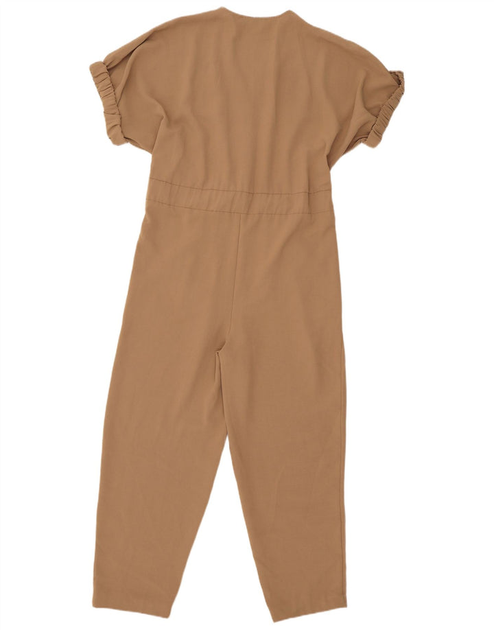 Zara Womens Jumpsuit UK 10 Small Beige